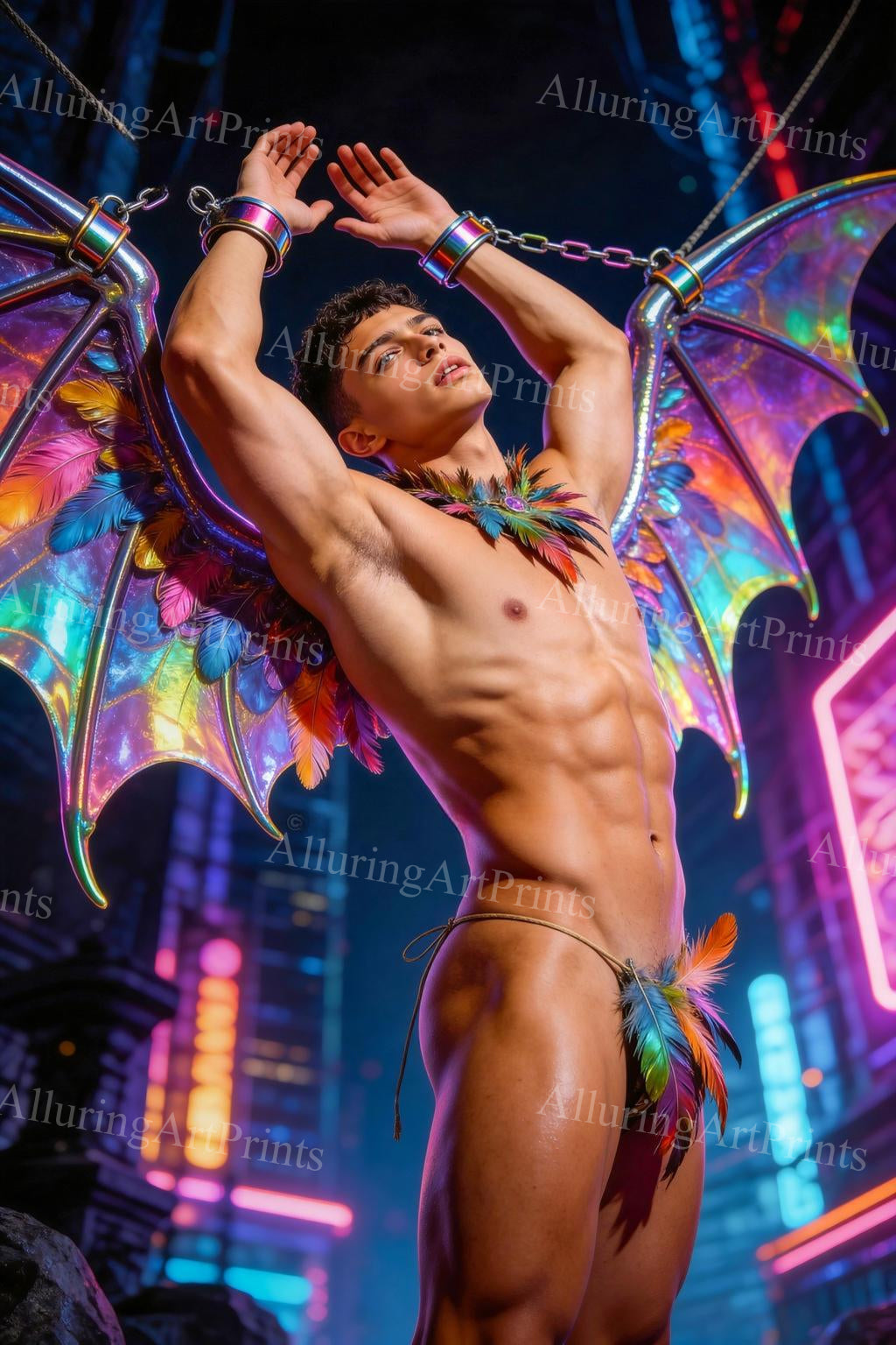 Male Model Native Muscular Digital Art AI Fantasy - H845