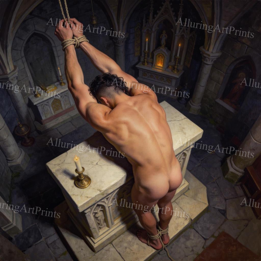 Male Model Buns Muscular Digital Art AI Fantasy - H855