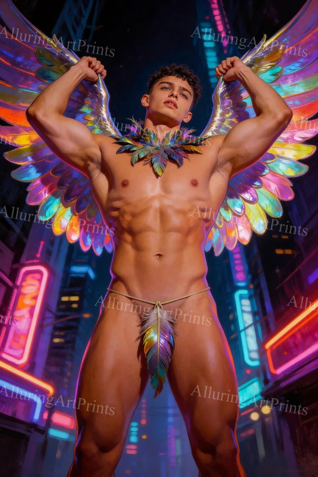 Male Model Muscular Digital Art AI Fantasy - H867
