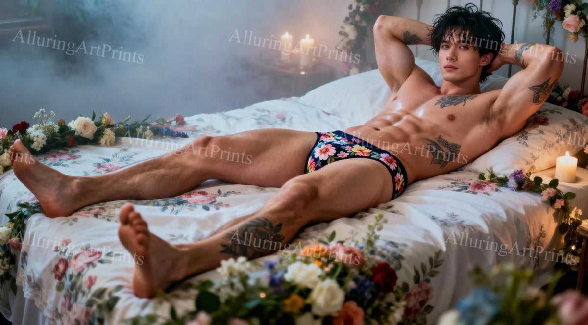 Male Model Muscular Digital Art AI Fantasy - H869