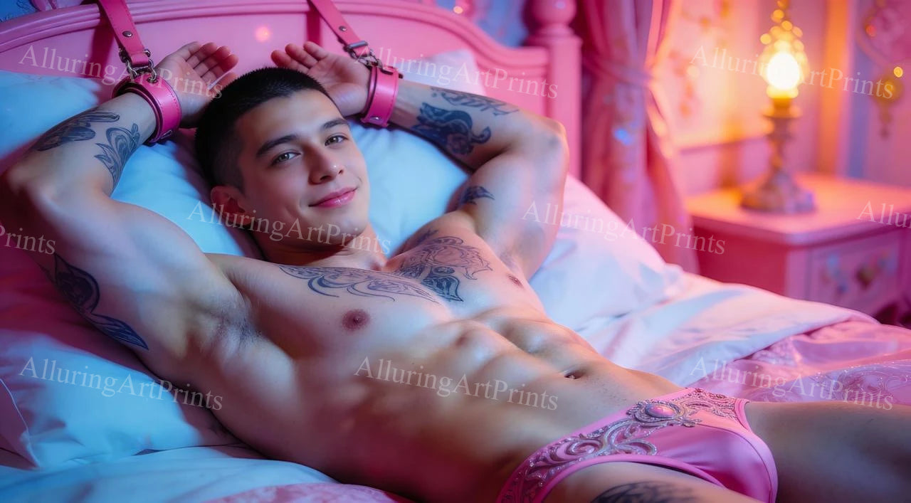 Male Model Muscular Digital Art AI Fantasy - H885