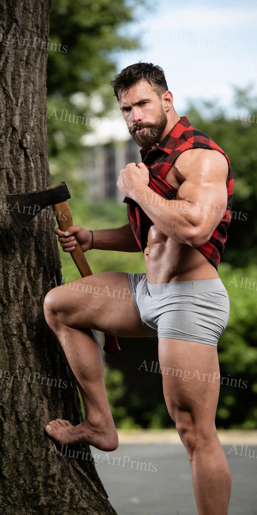 Male Model Muscular Digital Art AI Fantasy - H893