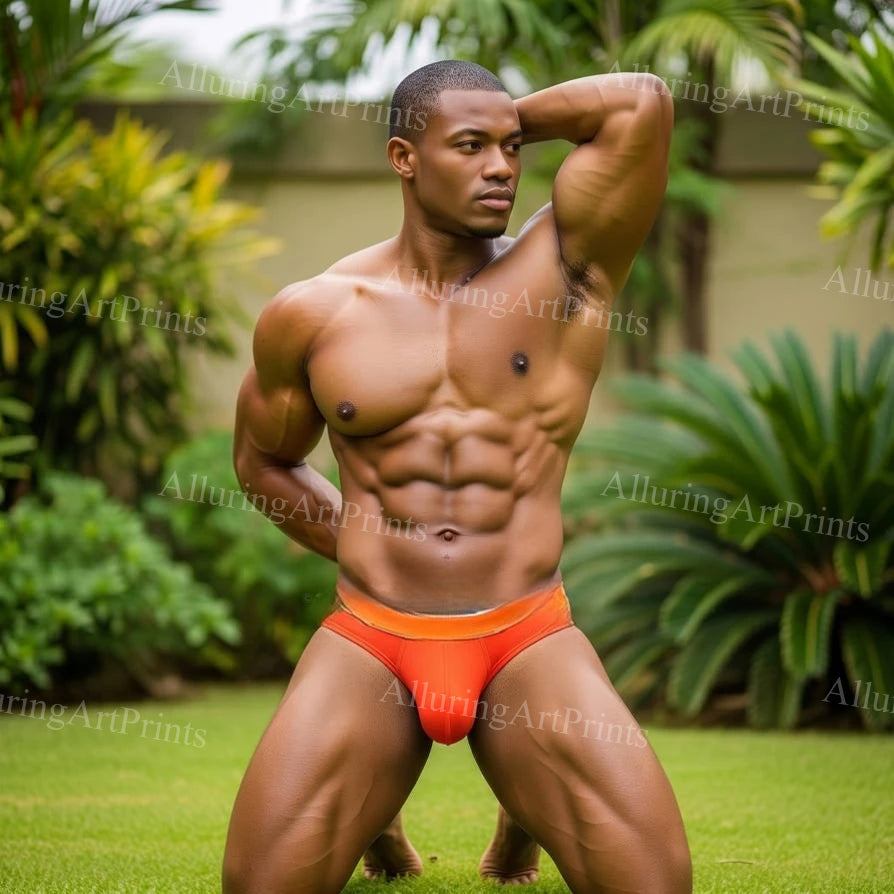 Black Male Model Muscular - H930