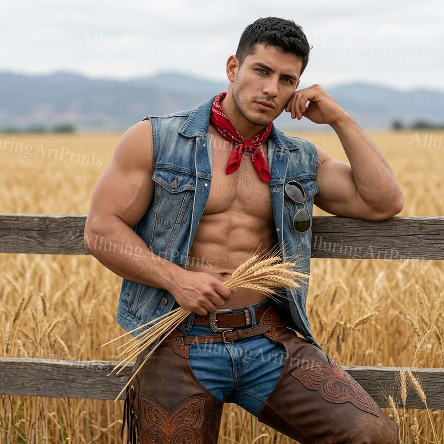 Male Model Cowboy Muscular - H976