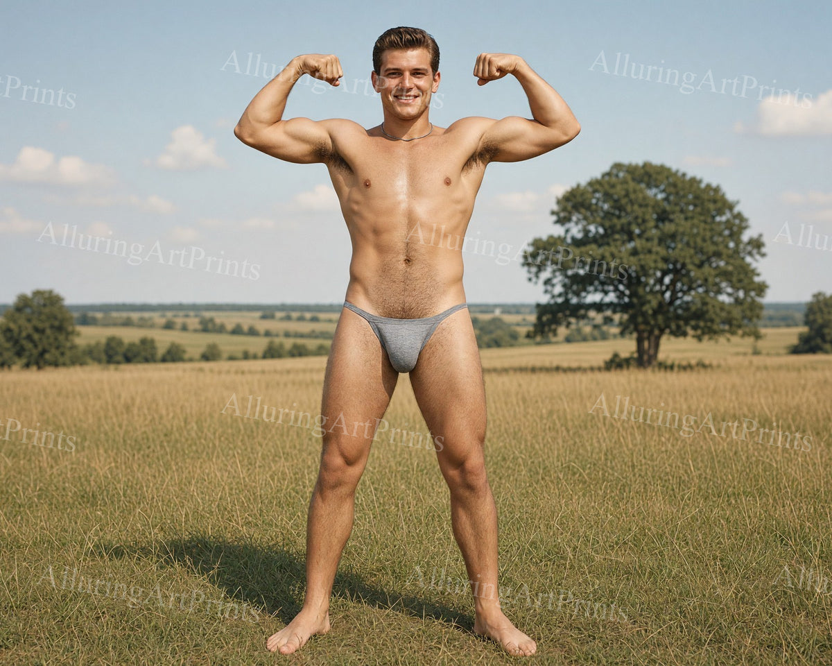 Male Model Muscular Digital Art AI Fantasy - HH123