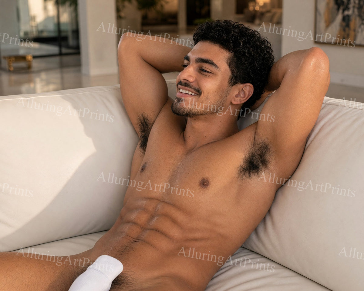 Nude Latino Athlete Male Model Muscular - HH171