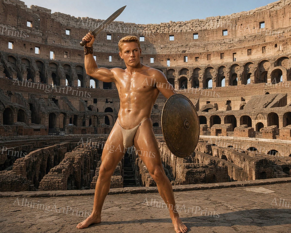 Gladiator Warrior Male Model Muscular Digital Art AI Fantasy - HH68