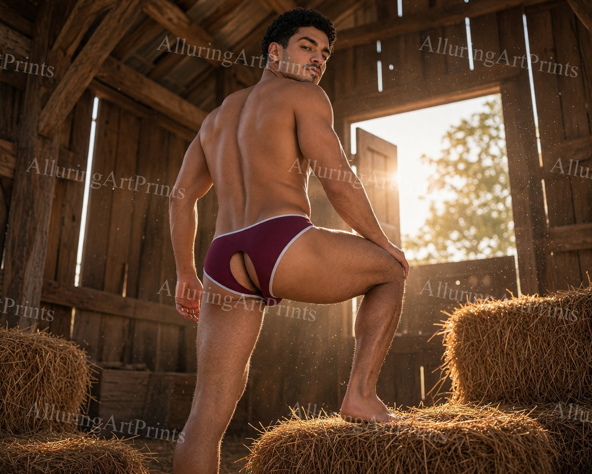Latino Male Model Muscular Digital Art AI Fantasy - HH73