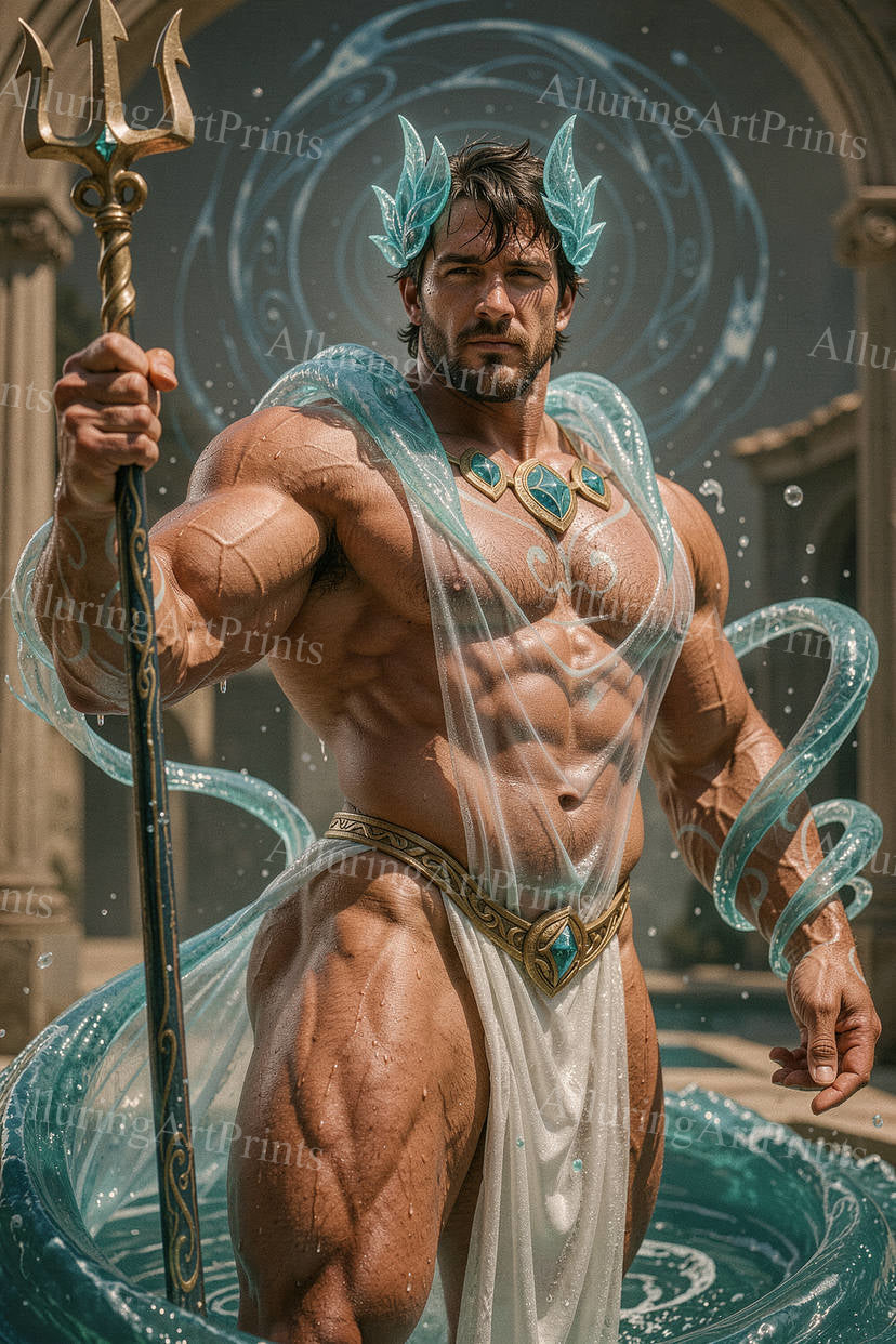 Male Model Muscular Digital Art AI Fantasy - J100