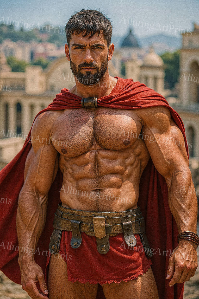 Male Model Muscular Digital Art AI Fantasy - J101