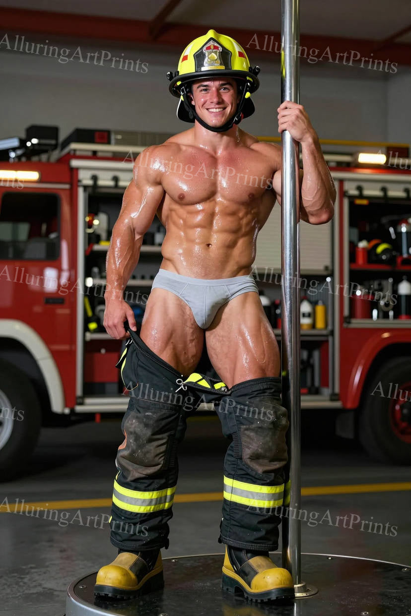 Male Model Muscular Digital Art AI Fantasy - J109