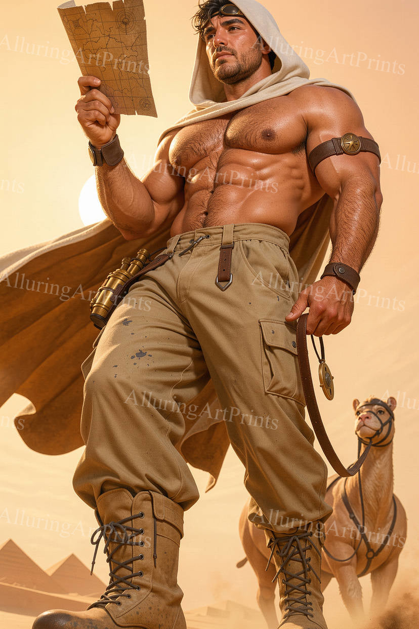 Male Model Muscular Digital Art AI Fantasy - J110