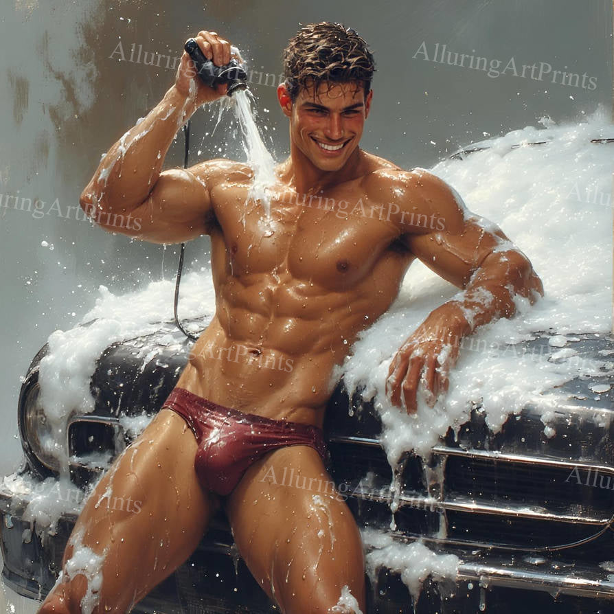Male Model Muscular Digital Art AI Fantasy - J113