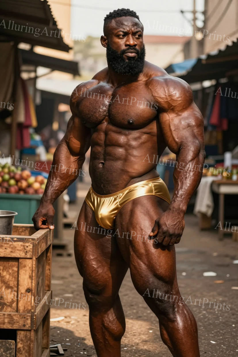 Black Male Model Muscular - J264