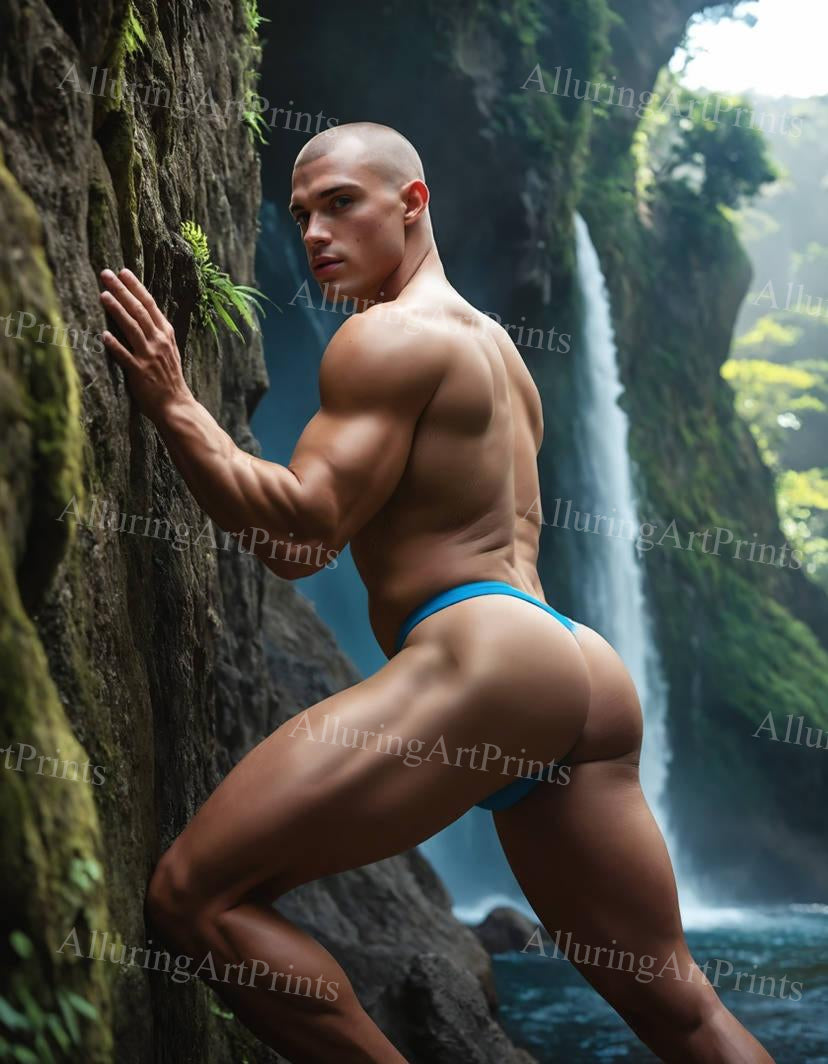 Male Model Muscular Digital Art AI Fantasy - J391