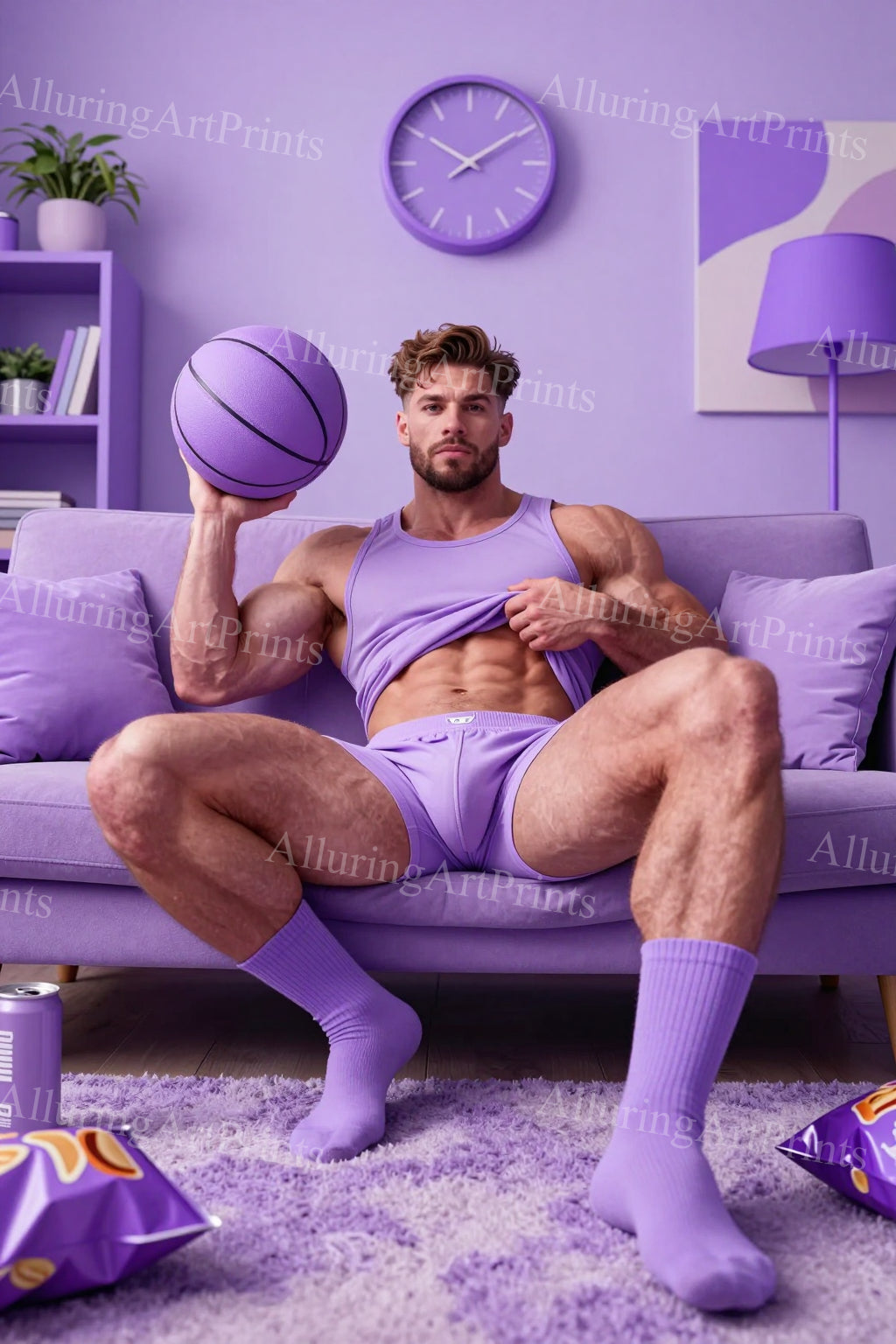 Male Model Muscular Digital Art AI Fantasy - J46