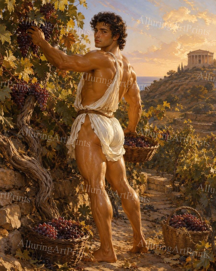Male Model Muscular Digital Art AI Fantasy - J47