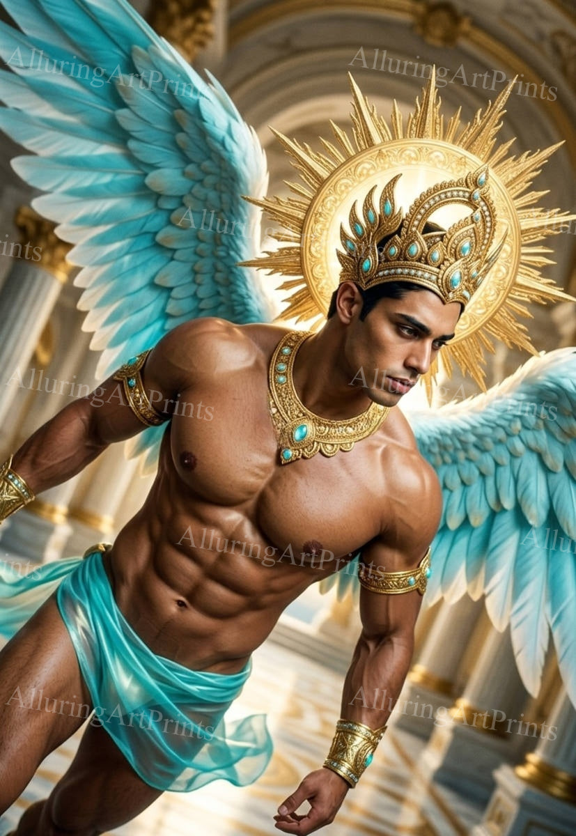 Male Model Muscular Digital Art AI Fantasy - J55
