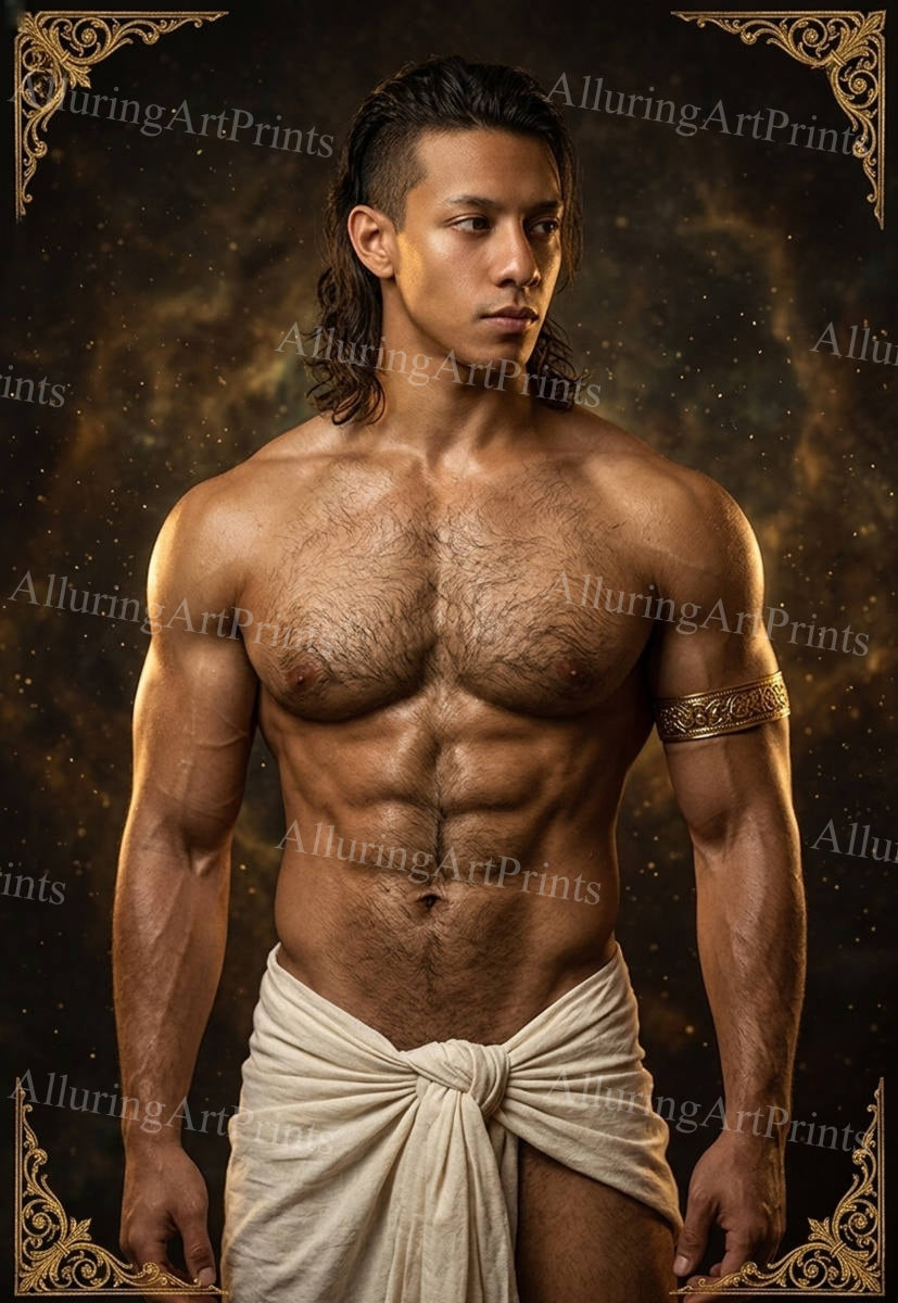 Male Model Muscular Digital Art AI Fantasy - J56