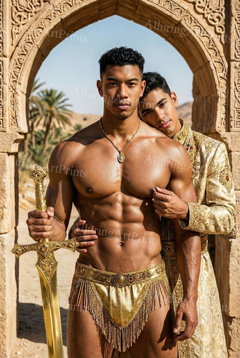 Male Models Muscular Digital Art AI Fantasy - J57