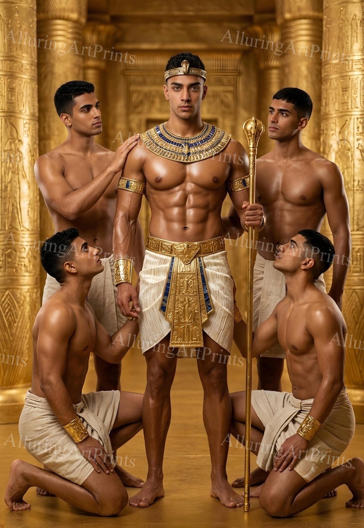 Male Models Muscular Digital Art AI Fantasy - J59