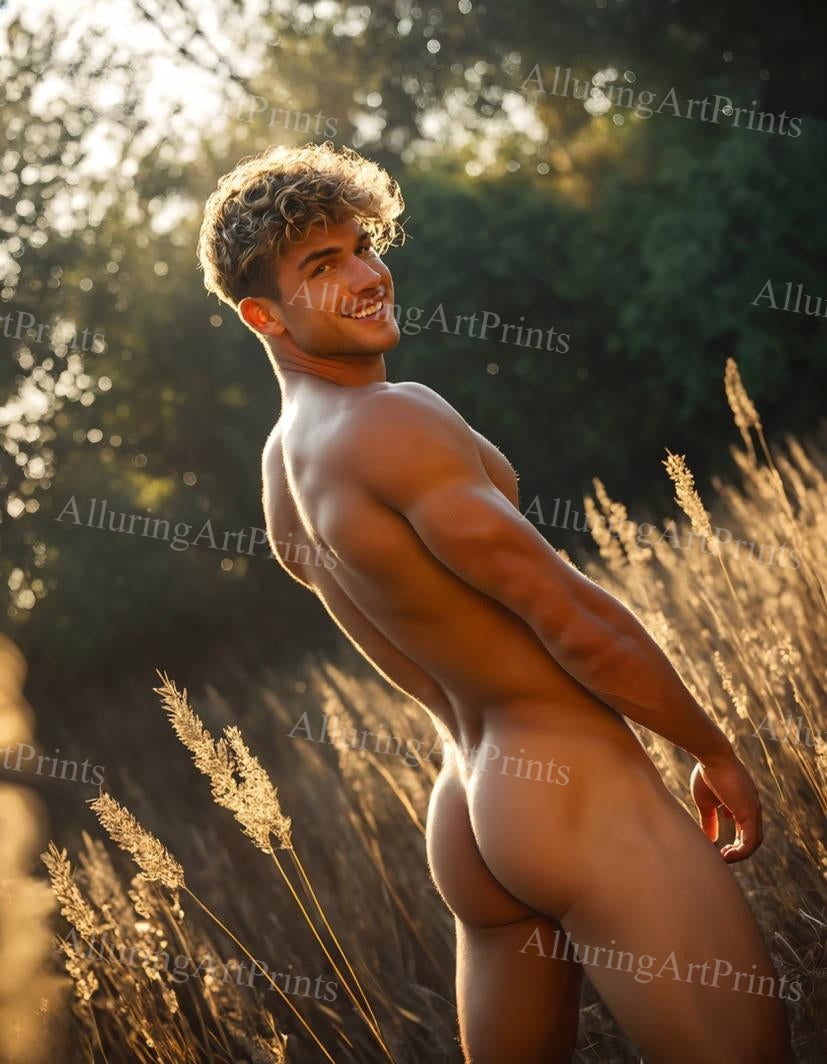 Nude Male Model Muscular Buns- J5