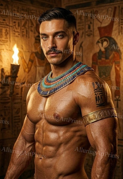Male Model Muscular Digital Art AI Fantasy - J66