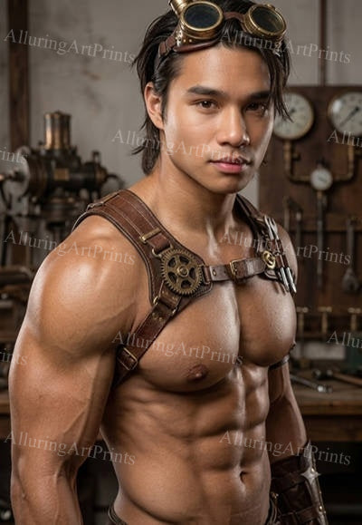 Male Model Muscular Digital Art AI Fantasy - J67