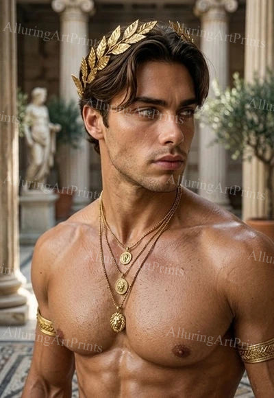 Male Model Muscular Digital Art AI Fantasy - J77