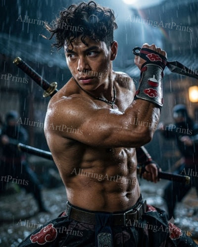 Male Model Muscular Digital Art AI Fantasy - J86