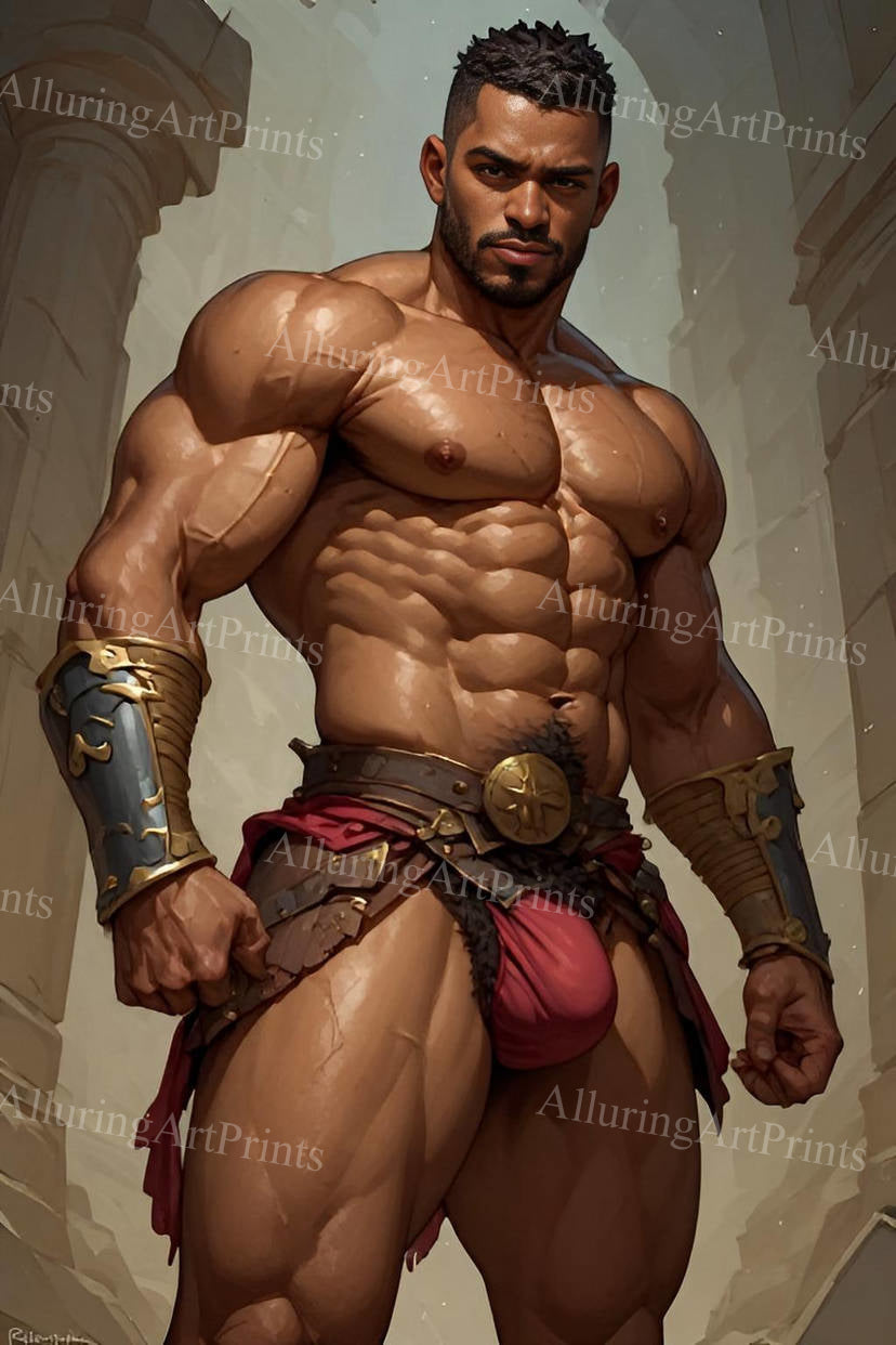 Male Model Muscular Digital Art AI Fantasy - J90