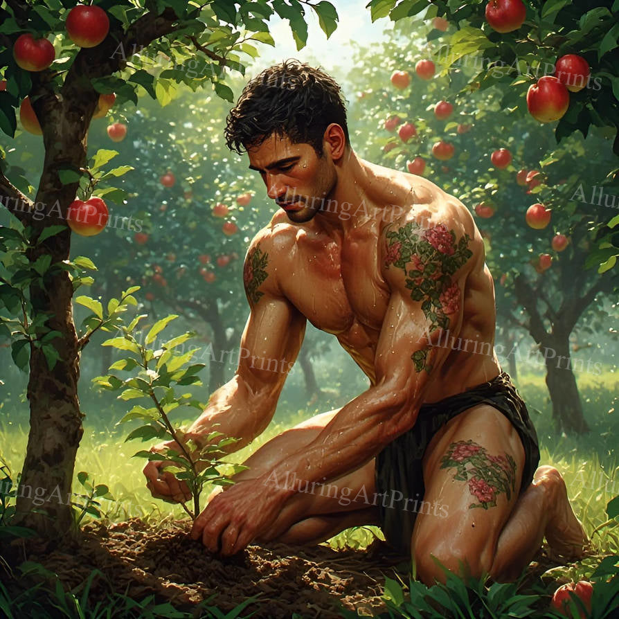 Male Model Muscular Digital Art AI Fantasy - J91
