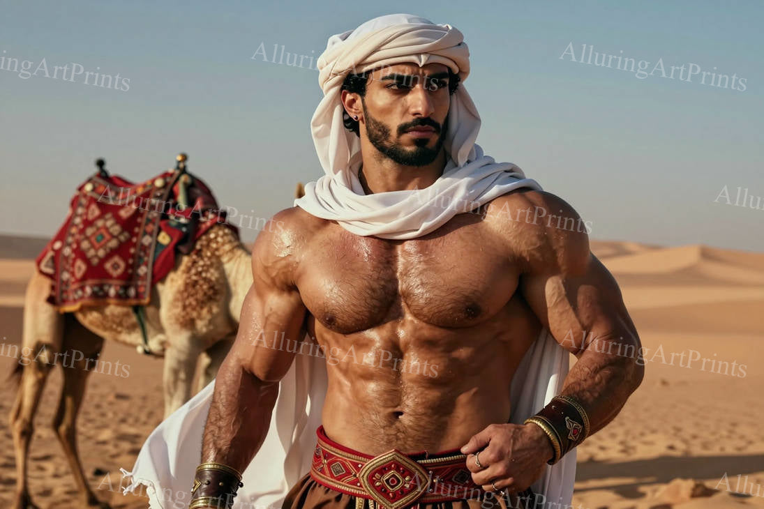 Male Model Muscular Digital Art AI Fantasy - J92
