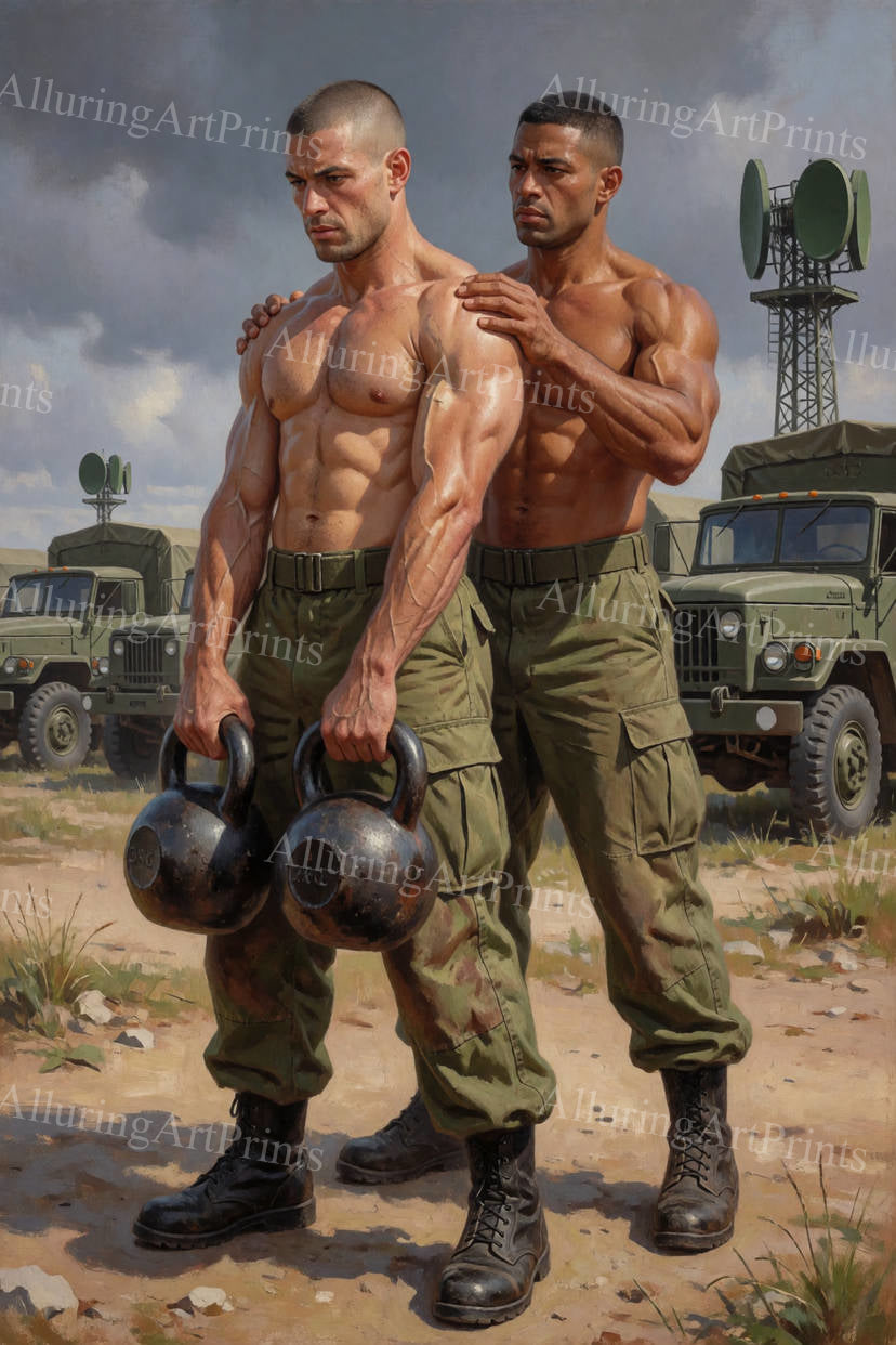 Male Models Muscular Digital Art AI Fantasy - J95