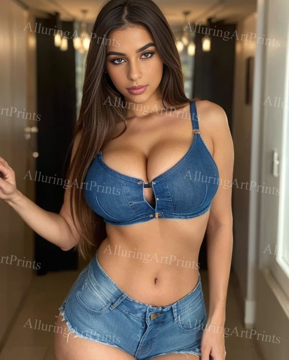 Risque Latina Model Female Digital Art AI Fantasy - M543
