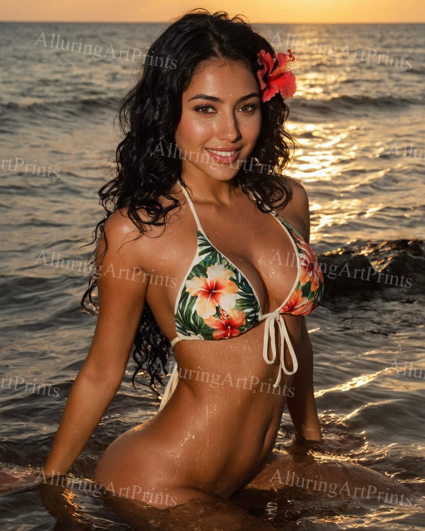 Risque Latina Model Female Digital Art AI Fantasy - M576