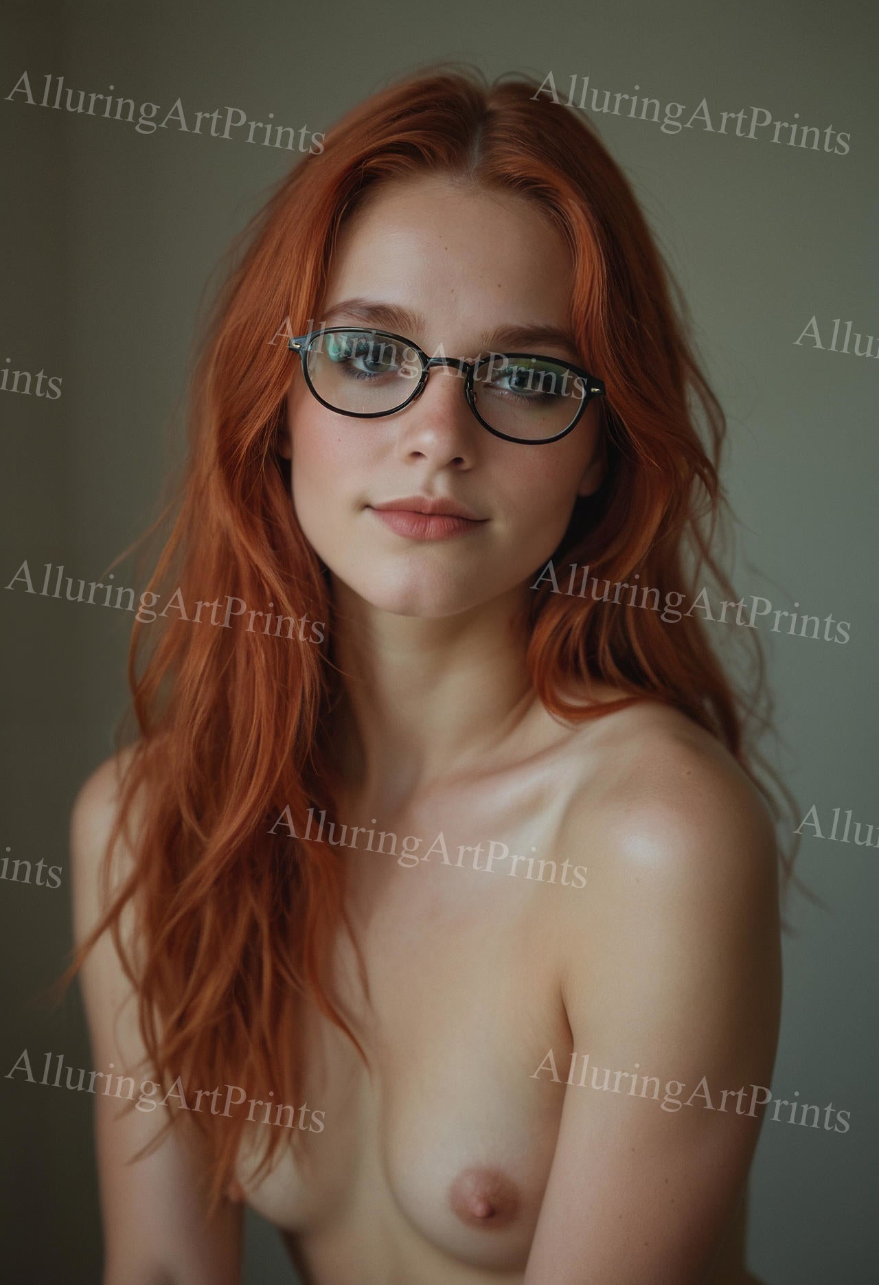Nude Redhead Model Female Digital Art AI Fantasy - RR233