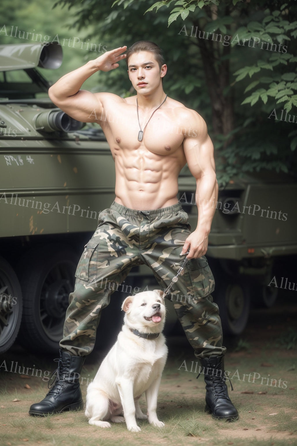 Male Model Muscular Digital Art AI Fantasy - UU1008