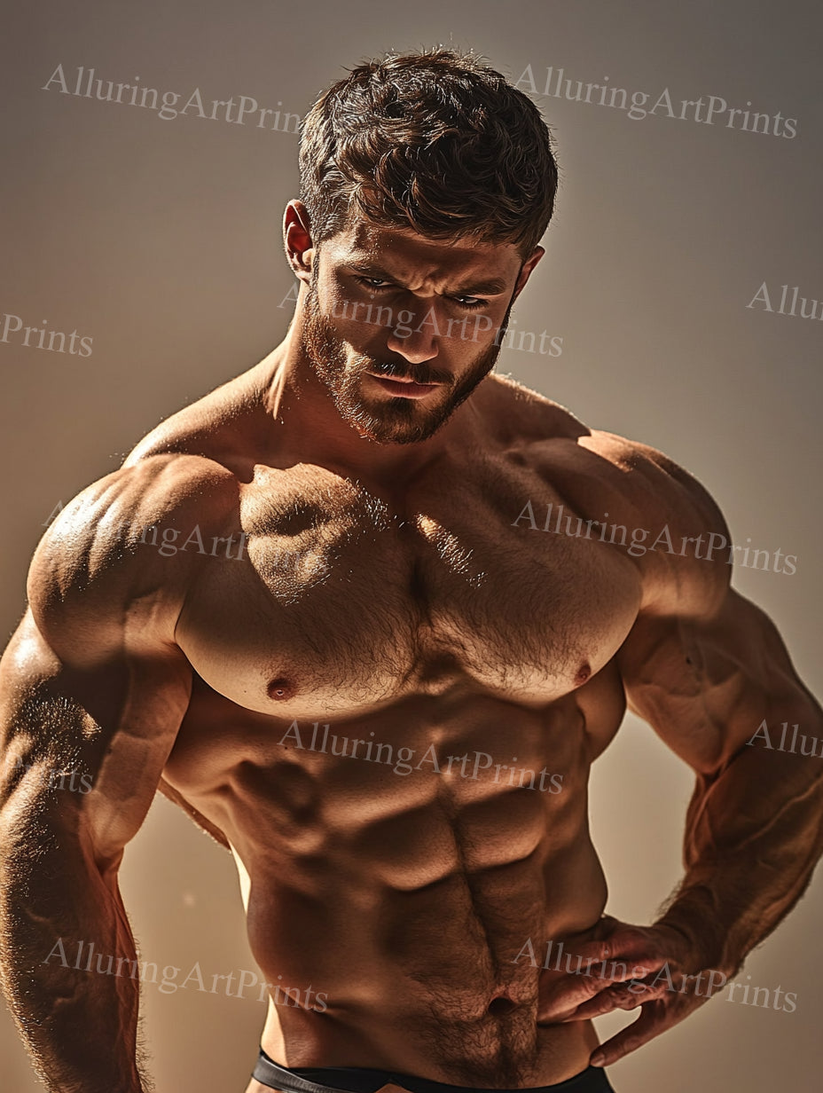 Male Model Muscular Digital Art AI Fantasy - UU1024