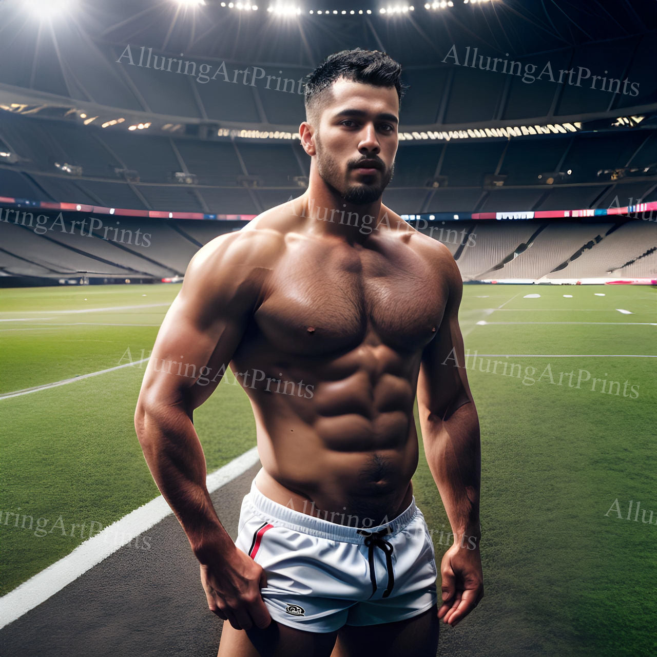 Male Model Muscular Digital Art AI Fantasy - UU1043