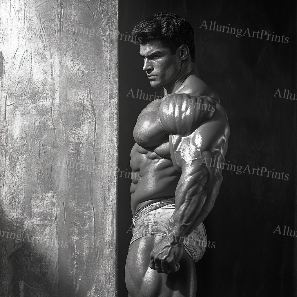 Male Model Muscular Digital Art AI Fantasy - UU1047