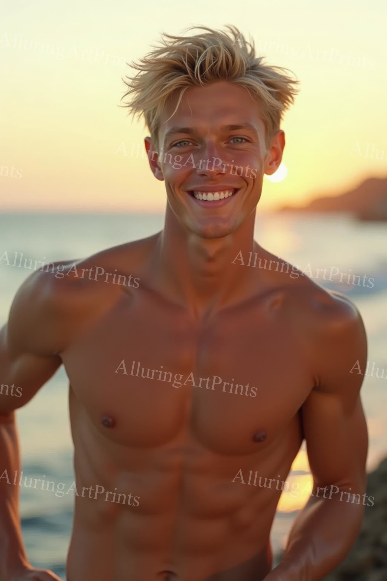 Male Model Muscular Digital Art AI Fantasy - UU1226