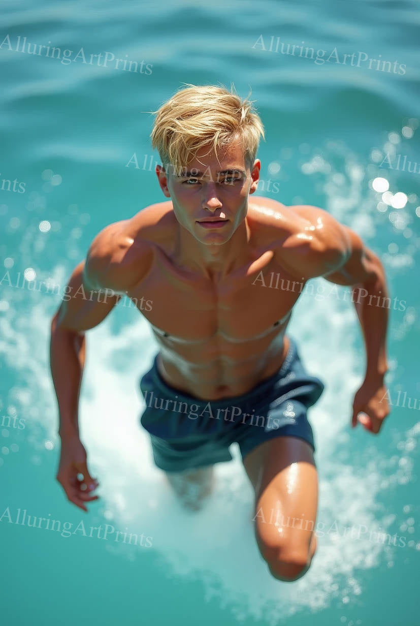 Male Model Muscular Digital Art AI Fantasy - UU1229