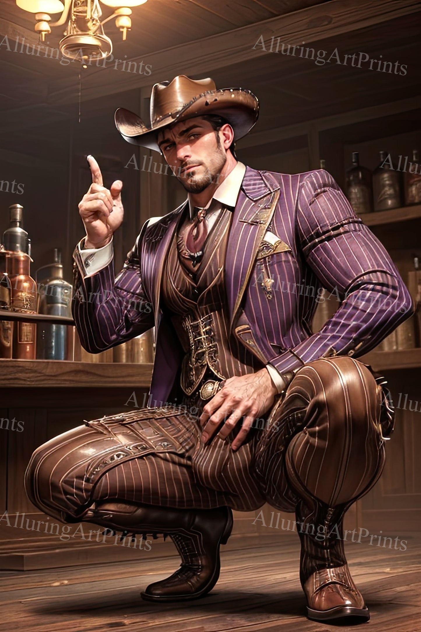 Male Model Muscular Digital Art AI Fantasy - UU1243