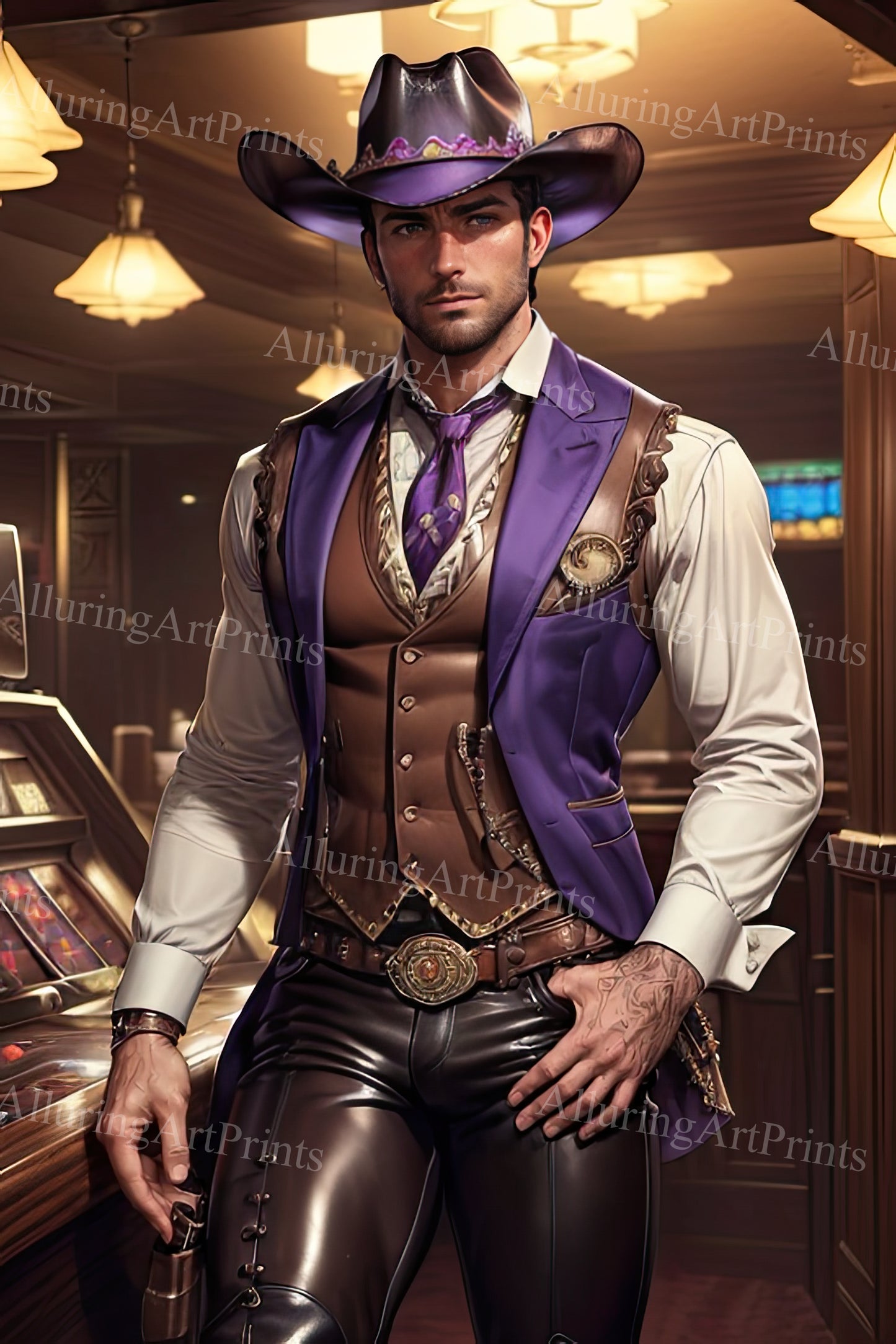 Male Model Muscular Digital Art AI Fantasy - UU1245