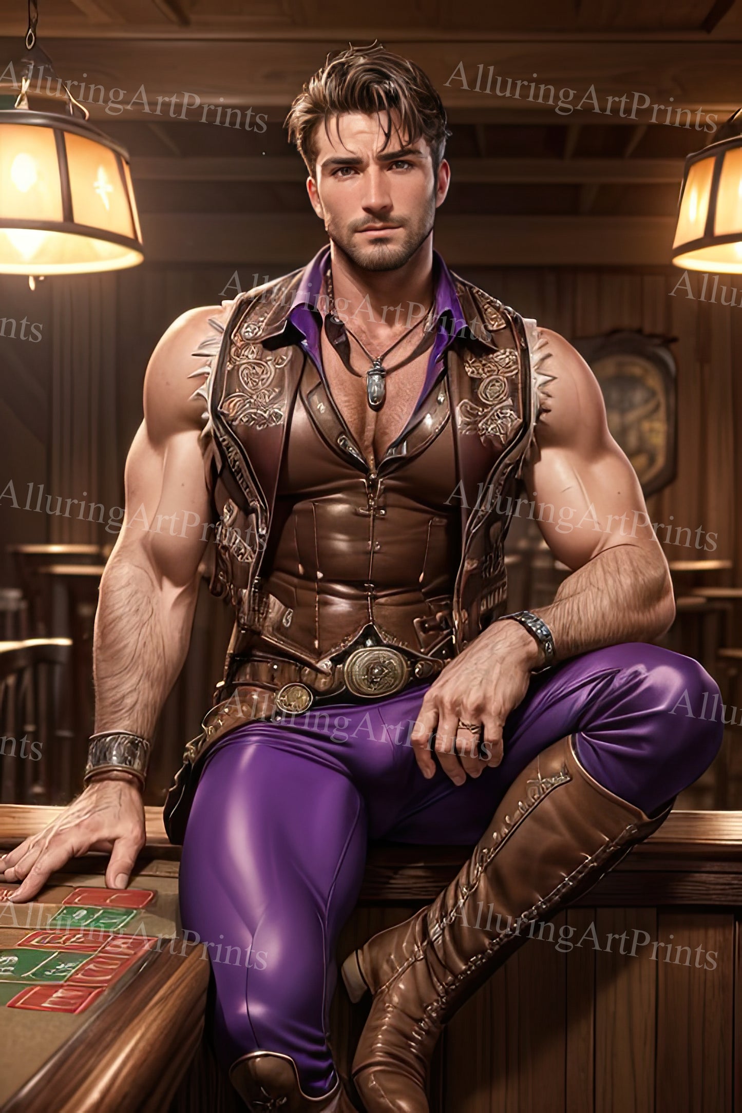 Male Model Muscular Digital Art AI Fantasy - UU1246