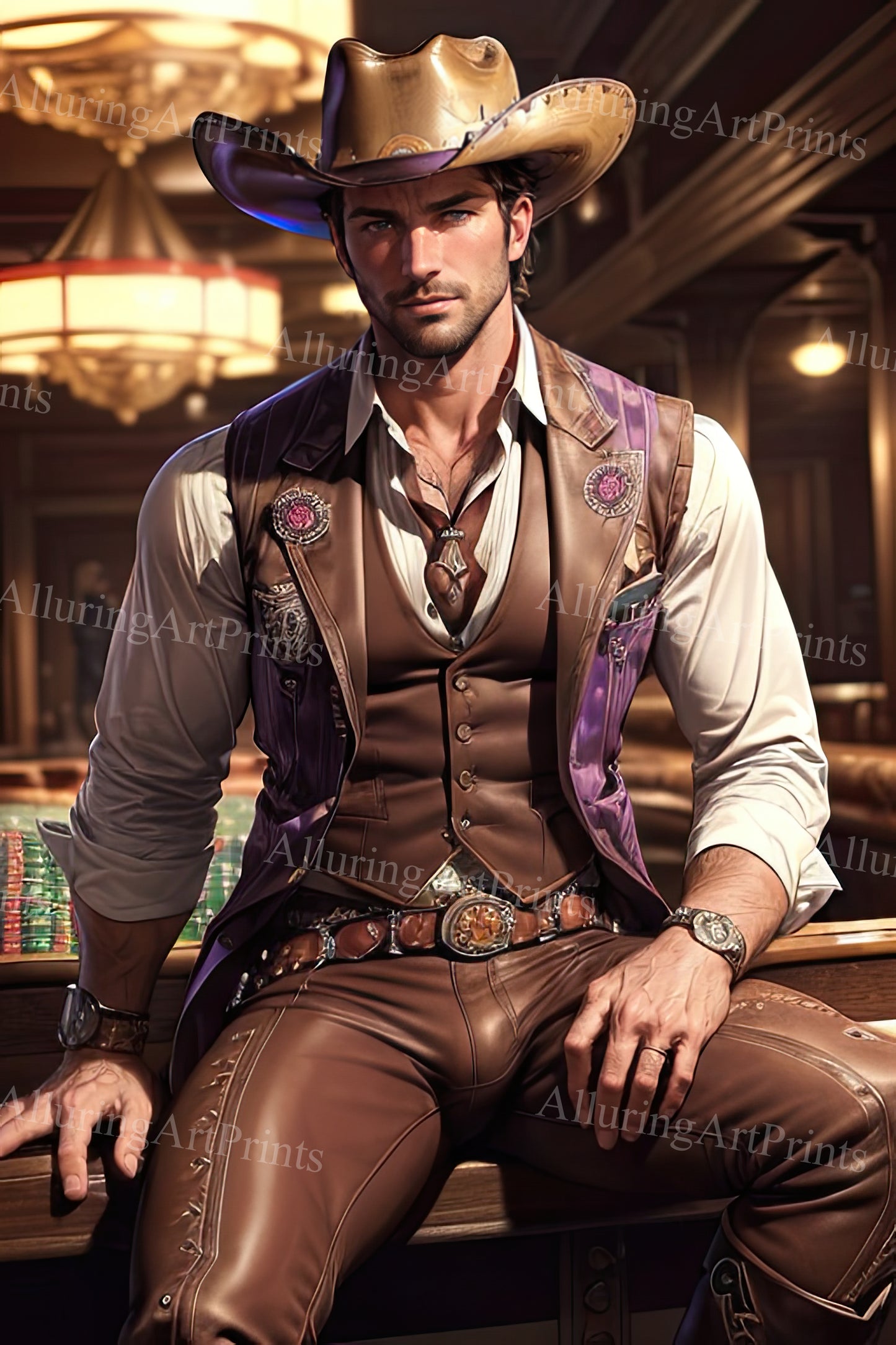 Male Model Muscular Digital Art AI Fantasy - UU1249