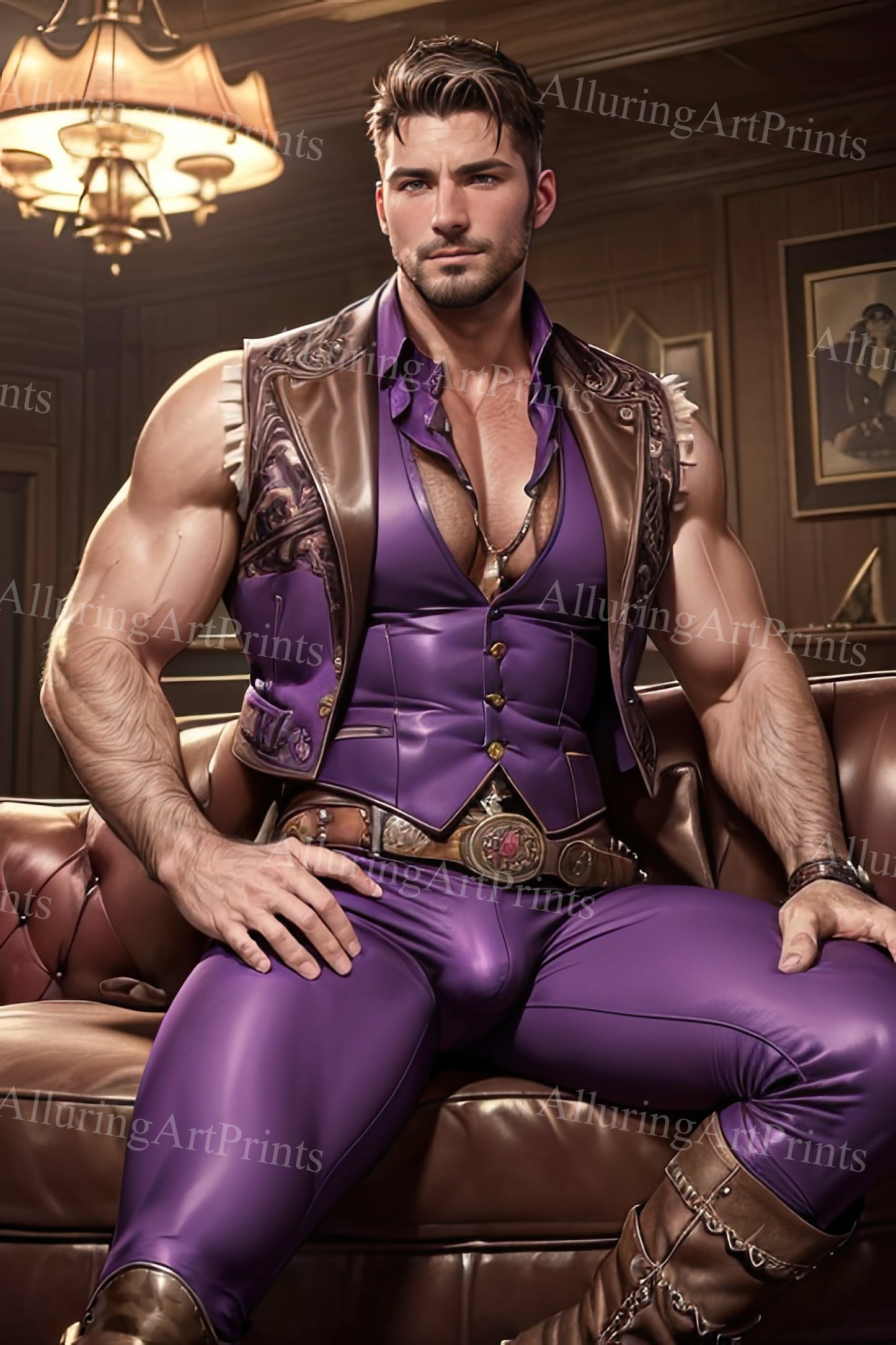 Male Model Muscular Digital Art AI Fantasy - UU1252