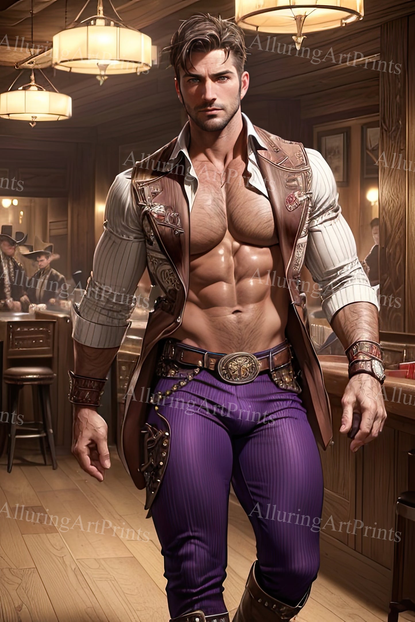 Male Model Muscular Digital Art AI Fantasy - UU1259