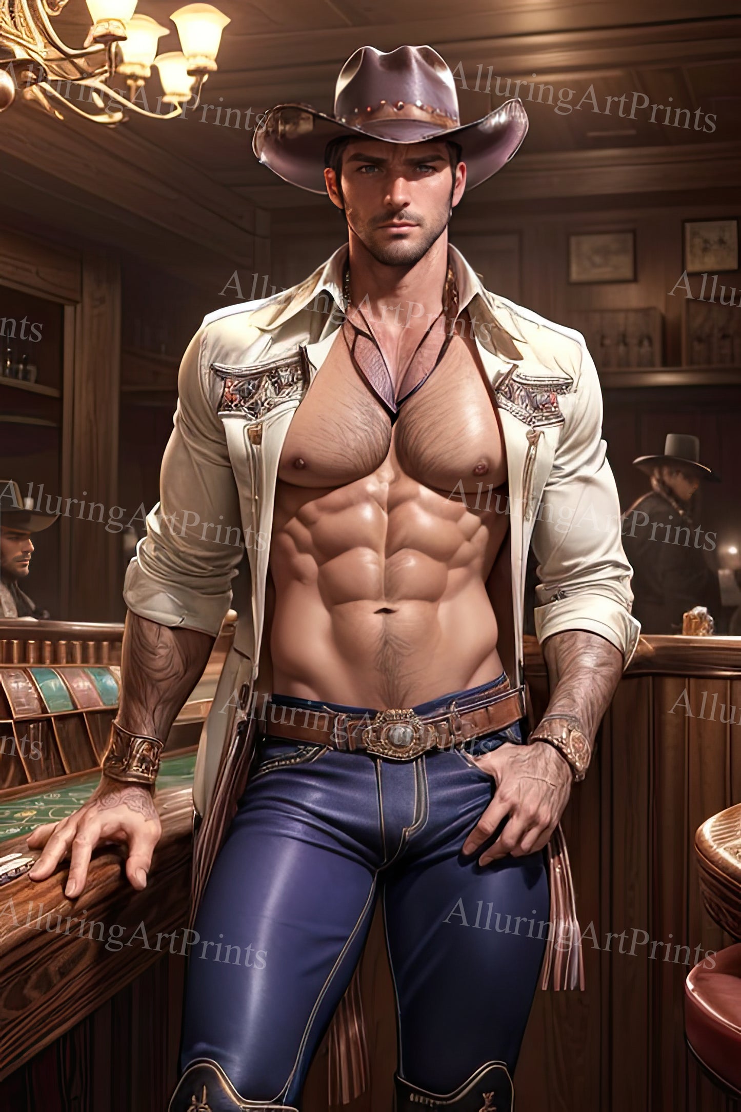 Male Model Muscular Digital Art AI Fantasy - UU1263